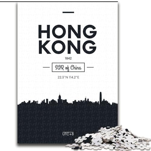Puzzle für Teenager, 1000 Teile, Hongkong, China, für Lernspiele, Herausforderung, Spielzeug, Künstlersammlung, Bildende Kunst (38x26cm), 1000 Teile von NGZITNFXL