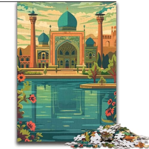 Puzzle für Teenager, 1000 Teile, Isfahan-Reiseplakat, anspruchsvolles Spiel, Geschenke ganze Familie (38x52cm), 1000 Teile von NGZITNFXL