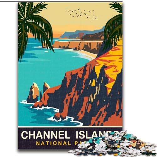 Puzzle für Teenager, 1000 Teile, Kanalinseln, Spielzeug, Denkspiel zur Heimdekoration, für Kinder ab 14 Jahren (50x75cm), 1000 Teile von NGZITNFXL