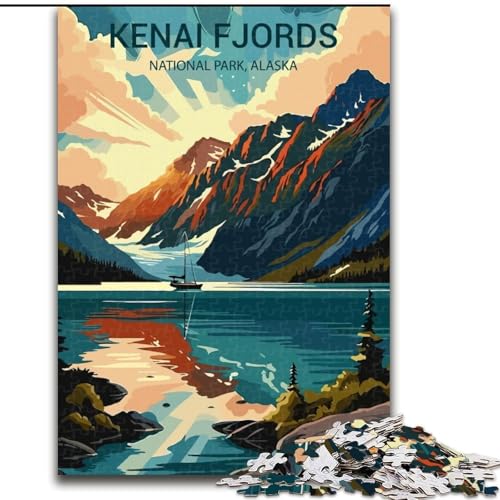 Puzzle für Teenager, 1000 Teile, Kenai-Fjords-Nationalpark, anspruchsvolles Spiel, Geschenke ganze Familie (50x75cm), 1000 Teile von NGZITNFXL