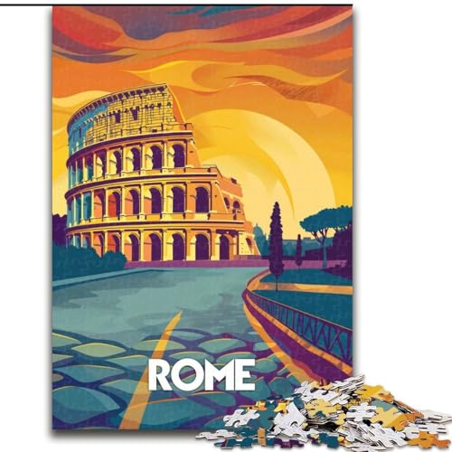 Puzzle für Teenager, 1000 Teile, Kolosseum bei Sonnenuntergang, anspruchsvolles Spiel, Geschenke ganze Familie (38x26cm), 1000 Teile von NGZITNFXL