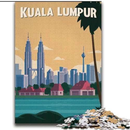 Puzzle für Teenager, 1000 Teile, Kuala Lumpur, anspruchsvolles Spiel, Geschenke ganze Familie (38x52cm), 1000 Teile von NGZITNFXL