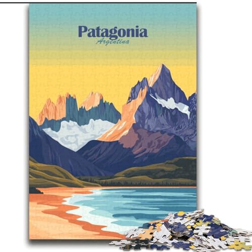 Puzzle für Teenager, 1000 Teile, Landschaft von Patagonien, Argentinien, für Lernspiele, Herausforderung, Spielzeug, Künstlersammlung, Bildende Kunst (38x52cm), 1000 Teile von NGZITNFXL