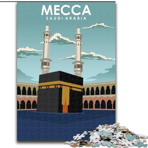Puzzle für Teenager, 1000 Teile, Mekka, Saudi-Arabien, Kunst, anspruchsvolles Spiel, Geschenke ganze Familie (50x75cm), 1000 Teile von NGZITNFXL