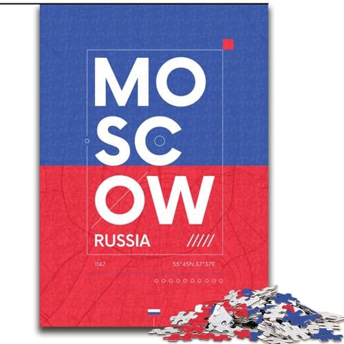 Puzzle für Teenager, 1000 Teile, Moskau, Russland, anspruchsvolles Spiel und Familienspiel, EIN Kunstwerk für 14-Jährige (38x26cm), 1000 Teile von NGZITNFXL