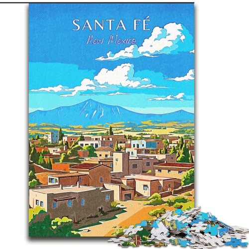 Puzzle für Teenager, 1000 Teile, New Mexico, Santa Fe, Reise, für Alter 14 Jahre und älter, Dekomprimierendes, intellektuelles Lernspielzeug, tolles Geschenk (38x26cm), 1000 Teile von NGZITNFXL