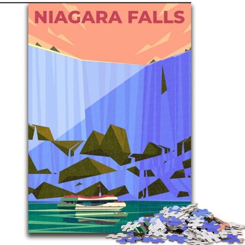 Puzzle für Teenager, 1000 Teile, Niagarafälle, anspruchsvolles Spiel, Geschenke ganze Familie (50x75cm), 1000 Teile von NGZITNFXL