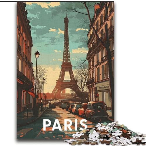 Puzzle für Teenager, 1000 Teile, Pariser Eiffelturm, für Kinder ab 14 Jahren, für Familienspaß und Spieleabende, Geschenkspielzeug (38x52cm), 1000 Teile von NGZITNFXL