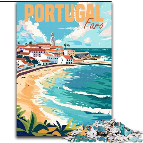 Puzzle für Teenager, 1000 Teile, Puzzle Faro Portugal, Reise, anspruchsvolles Spiel und Familienspiel, EIN Kunstwerk für 14-Jährige (50x75cm), 1000 Teile von NGZITNFXL