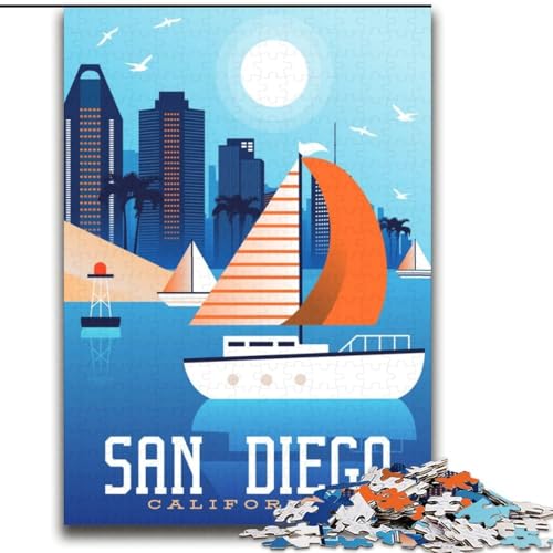 Puzzle für Teenager, 1000 Teile, San Diego, für Lernspiele, Herausforderung, Spielzeug, Künstlersammlung, Bildende Kunst (38x52cm), 1000 Teile von NGZITNFXL