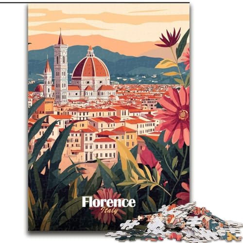 Puzzle für Teenager, 1000 Teile, Stadtbild von Florenz, Italien, für Lernspiele, Herausforderung, Spielzeug, Künstlersammlung, Bildende Kunst (50x75cm), 1000 Teile von NGZITNFXL