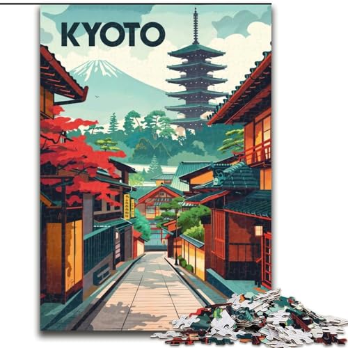 Puzzle für Teenager, 1000 Teile, ruhige Straßen von Kyoto, für Kinder ab 14 Jahren, für Familienspaß und Spieleabende, Geschenkspielzeug (38x26cm), 1000 Teile von NGZITNFXL