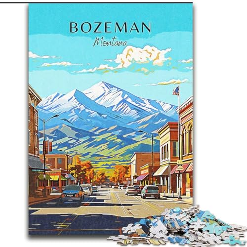 Puzzle für Teenager, 1000-teiliges Puzzle, Montana Bozeman Travel, anspruchsvolles Spiel und Familienspiel, EIN Kunstwerk für 14-Jährige (50x75cm), 1000 Teile von NGZITNFXL