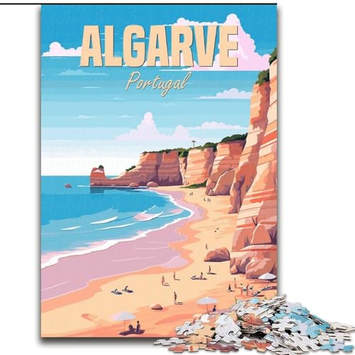 Puzzle für Teenager, Algarve, Portugal, anspruchsvolles Spiel, Spielzeug, Geschenk für die ganze Familie, ab 14 Jahren (50x75cm), 1000 Teile von NGZITNFXL