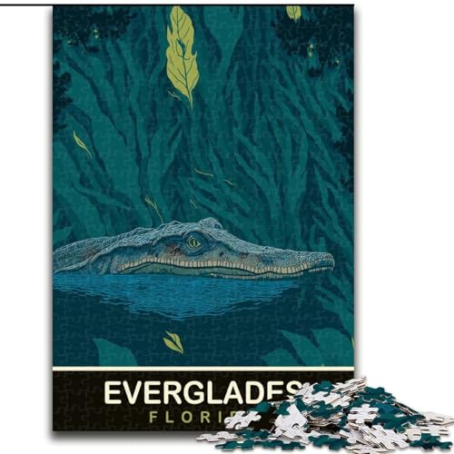 Puzzle für Teenager, Alligator in den Everglades, anspruchsvolles Spiel, Spielzeug, Geschenkidee für die ganze Familie, ab 14 Jahren (38x26cm), 1000 Teile von NGZITNFXL