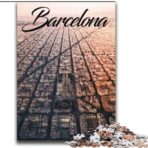 Puzzle für Teenager, Barcelona, anspruchsvolles Spiel, Spielzeug, Geschenk für die ganze Familie, ab 14 Jahren (38x52cm), 1000 Teile von NGZITNFXL