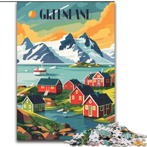 Puzzle für Teenager, Grönlanddorf, anspruchsvolles Spiel, Spielzeug, Geschenk für die ganze Familie, ab 14 Jahren (50x75cm), 1000 Teile von NGZITNFXL