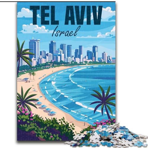 Puzzle für Teenager, Israel, Tel Aviv, Reise, anspruchsvolles Spiel und Familienspiel, ganze Familie (50x75cm), 1000 Teile von NGZITNFXL