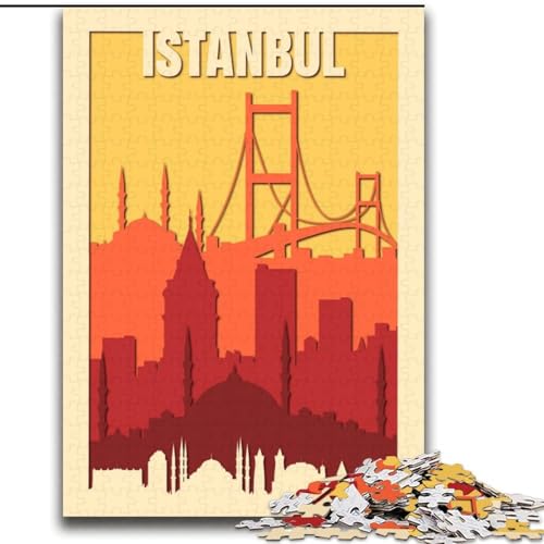 Puzzle für Teenager, Istanbul-Reiseplakat, anspruchsvolles Spiel und Familienspiel, ganze Familie (38x52cm), 1000 Teile von NGZITNFXL