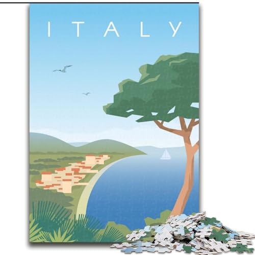Puzzle für Teenager, Italien, anspruchsvolles Spiel, Spielzeug, Geschenk für die ganze Familie, ab 14 Jahren (50x75cm), 1000 Teile von NGZITNFXL