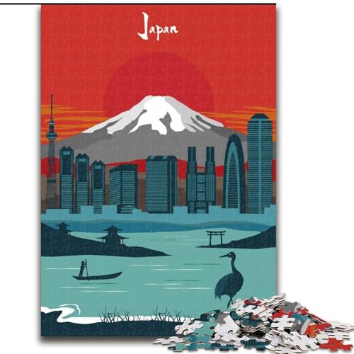 Puzzle für Teenager, Japanisches Stadtbild, anspruchsvolles Spiel, Spielzeug, Geschenk für die ganze Familie, ab 14 Jahren (50x75cm), 1000 Teile von NGZITNFXL