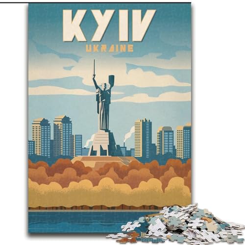 Puzzle für Teenager, Kiew, anspruchsvolles Spiel, Spielzeug, Geschenk für die ganze Familie, ab 14 Jahren (38x26cm), 1000 Teile von NGZITNFXL