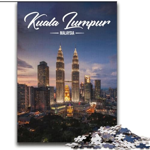 Puzzle für Teenager, Kuala Lumpur, anspruchsvolles Spiel, Spielzeug, Geschenk für die ganze Familie, ab 14 Jahren (38x52cm), 1000 Teile von NGZITNFXL