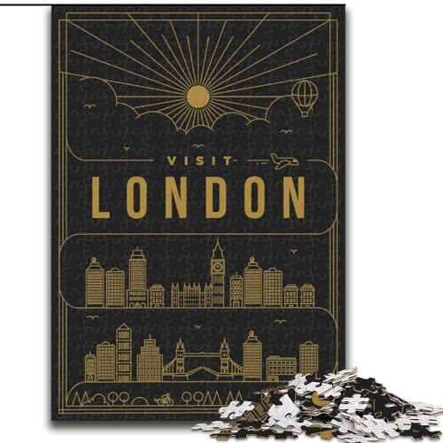 Puzzle für Teenager, London, Großbritannien Anspruchsvolles Spiel und Familienspiel, ganze Familie (50x75cm), 1000 Teile von NGZITNFXL