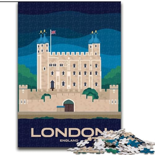 Puzzle für Teenager, Londoner Stadtbild, anspruchsvolles Spiel, Spielzeug, Geschenk für die ganze Familie, ab 14 Jahren (38x26cm), 1000 Teile von NGZITNFXL