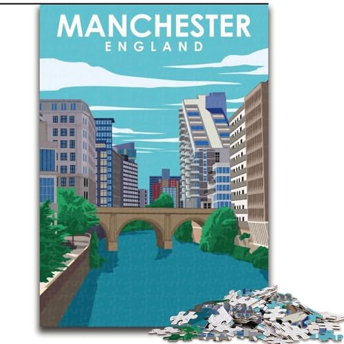 Puzzle für Teenager, Manchester, England, Kunst, anspruchsvolles Spiel und Familienspiel, ganze Familie (50x75cm), 1000 Teile von NGZITNFXL