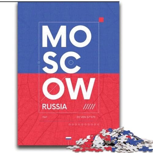 Puzzle für Teenager, Moskau, Russland, anspruchsvolles Spiel, Spielzeug, Geschenk für die ganze Familie, ab 14 Jahren (38x52cm), 1000 Teile von NGZITNFXL