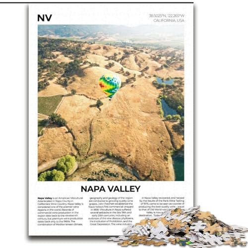 Puzzle für Teenager, Napa Valley, anspruchsvolles Spiel, Spielzeug, Geschenk für die ganze Familie, ab 14 Jahren (50x75cm), 1000 Teile von NGZITNFXL
