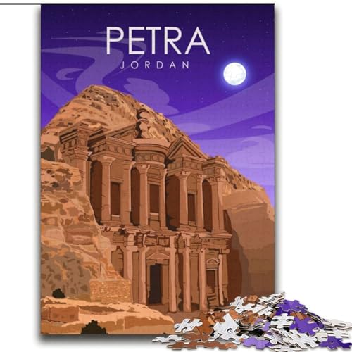 Puzzle für Teenager, Petra Jordan Reiseposter, anspruchsvolles Spiel und Familienspiel, ganze Familie (38x52cm), 1000 Teile von NGZITNFXL