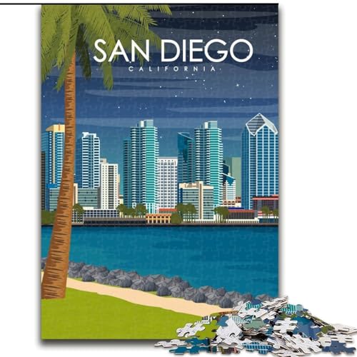 Puzzle für Teenager, San Diego, Kalifornien Anspruchsvolles Spiel und Familienspiel, ganze Familie (38x26cm), 1000 Teile von NGZITNFXL