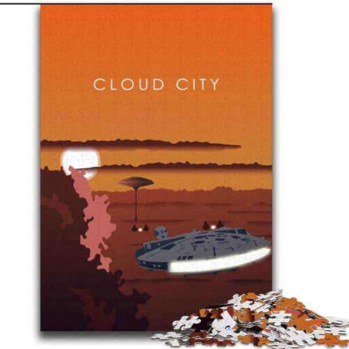 Puzzle für Teenager, Wolkenstadt, Reisekunst, anspruchsvolles Spiel, Spielzeug, Geschenk für die ganze Familie, ab 14 Jahren (38x52cm), 1000 Teile von NGZITNFXL