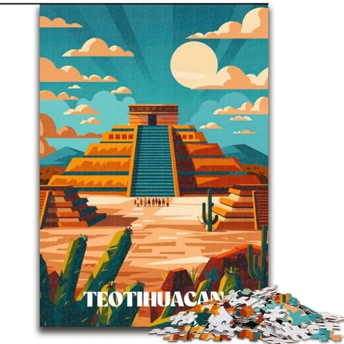 Puzzle für Teenager, antikes Teotihuacan, anspruchsvolles Spiel, Spielzeug, Geschenk für die ganze Familie, ab 14 Jahren (50x75cm), 1000 Teile von NGZITNFXL