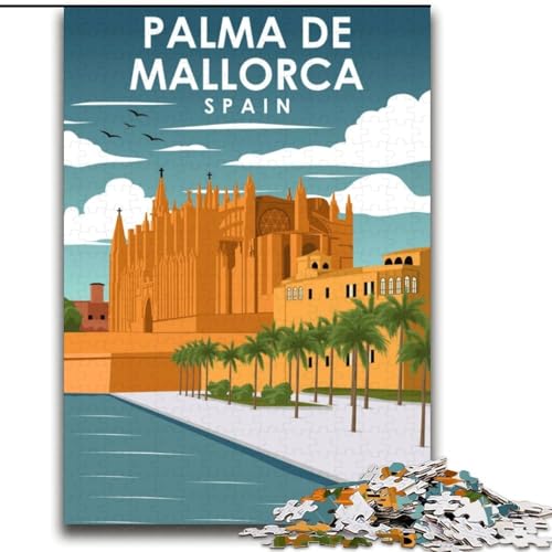 Puzzle für Teenager 1000 Palma De Mallorca, Spanien, Familienspiel, Stressabbau, schwierige Herausforderung, Wichtelgeschenke (38x52cm), 1000 Teile von NGZITNFXL