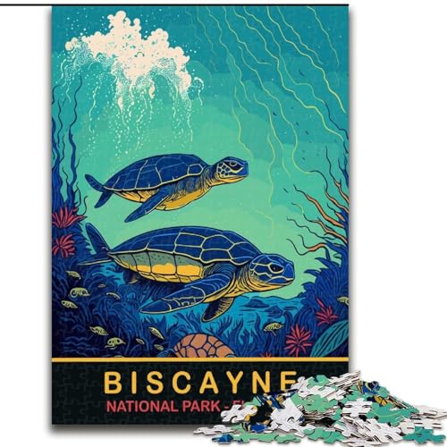 Puzzle mit 1000 Teilen für Teenager, Meeresschildkröten von Biscayne, geeignet für Kinder ab 14 Jahren, anspruchsvolles Spiel, tolles Geschenk für Gaming (50x75cm), 1000 Teile von NGZITNFXL