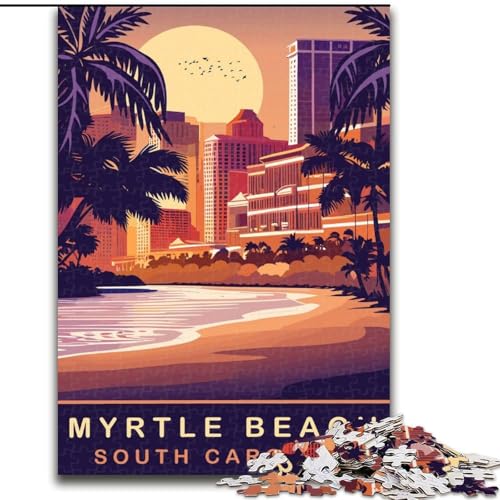 Puzzle mit 1000 Teilen für Teenager, Myrtle Beach, SC Geeignet für Kinder ab 14 Jahren Anspruchsvolles Spiel Tolles Geschenk für Gaming (50x75cm), 1000 Teile von NGZITNFXL