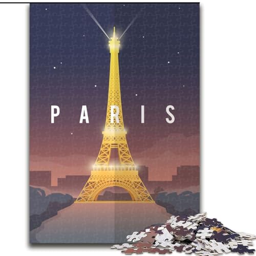 Puzzle mit 1000 Teilen für Teenager, Paris, zum Dekomprimieren, intellektuelles Lernspielzeug, Wichtelgeschenke (50x75cm), 1000 Stück von NGZITNFXL
