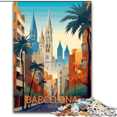 Puzzles für Erwachsene und Jugendliche, 1000 Teile, Barcelona, hilft dem Gehirn, süchtig machendes Spielzeug zur Förderung der Geduld, Geschenk zum Geburtstag (50x75cm), 1000 Teile von NGZITNFXL