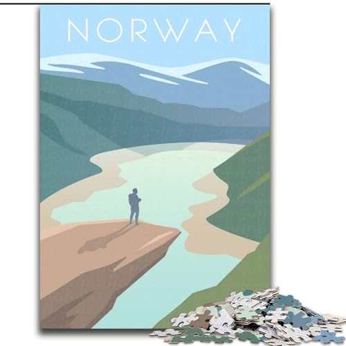 Puzzles für Teenager, Norwegen, anspruchsvolles Spiel, Spielzeug, Geschenk für die ganze Familie, ab 14 Jahren (50x75cm), 1000 Teile von NGZITNFXL