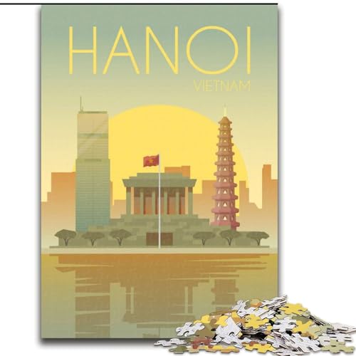Puzzles mit 1000 Teilen für Teenager, Hanoi, zum Dekomprimieren, intellektuelles Lernspielzeug, Wichtelgeschenke (50x75cm), 1000 Stück von NGZITNFXL