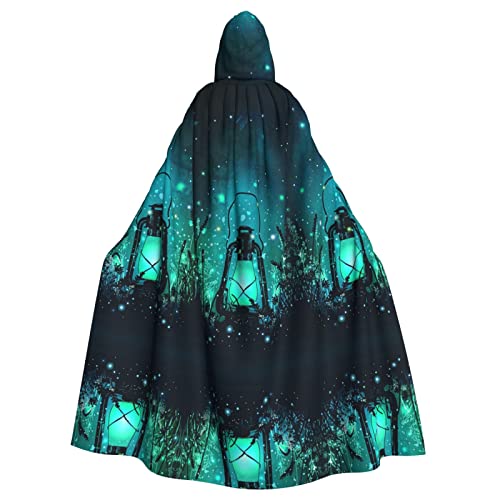 Glühwürmchen- und Laternen-Druck, Kapuzenumhang für Halloween, Weihnachten, Cosplay, Kostüm, Maskerade Glühwürmchen- und Laternen-Druck, Kapuzenumhang für Halloween, Weihnachten, Cosplay, Kostüm, Maskerade von NHGFVT