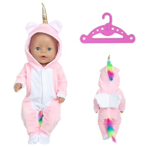 NHPY Puppenkleidung 43 cm Zubehör, Einhorn Bodysuit + Aufhänger,puppenkleidung für Babypuppen 35-45 cm NHPY Puppenkleidung 43 cm Zubehör, Einhorn Bodysuit + Aufhänger,puppenkleidung für Babypuppen 35-45 cm von NHPY