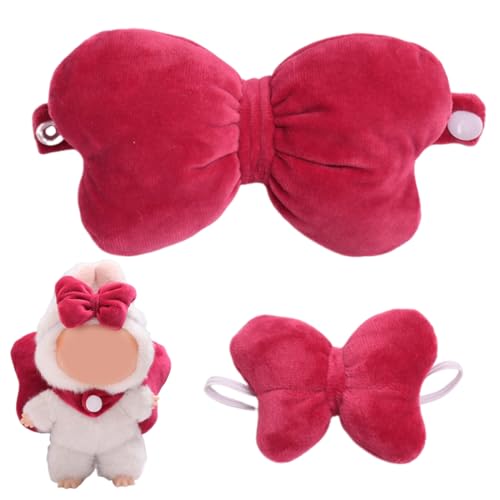 Mini Plüsch Puppen Kleidung Outfit nur Bekleidungs zubehör für 17cm Labubi（Rosenschleifen-Set（Puppen Nicht inbegriffen））,B von NHQZ