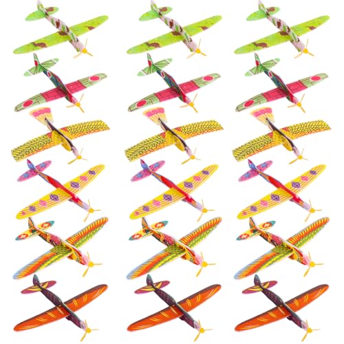 NHQZ 18 Stück Styropor Flugzeuge Für Kinder,Styroporflieger Flugzeuge Modell, Propeller Spielzeug Kinder Für Kindergeburtstag Gastgeschenke von NHQZ
