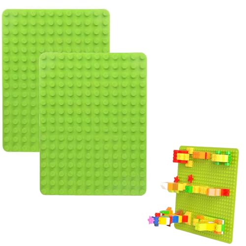 NHQZ 2 Stück Bauplatte Groß Platten, Platten-Set Bauplatten Kompatibel mit meisten Marken, Rechteckige Grundplatten, 25 * 19cm von NHQZ