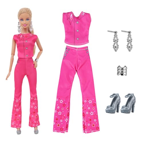 NHQZ Barbie-Puppenkleidung einschließlich Oberteile und Hosen, Party-Outfits, lustige Accessoires, Spielzeug für Kinder ab 4 Jahren von NHQZ