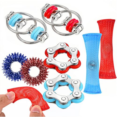 NHQZ Fidget Toys adhs Spielzeug,8 Stück Tangle Fidget Toy Anti Stress Spielzeug Squeeze Spielzeug Antistress für Kinder Erwachsene Fidget Toys for ADHS,Anti Angst Geschenke von NHQZ